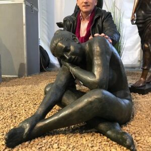 FIWO 35 Solid Bronze Nude Woman Daisy Sculpture 3 | Avant Garden Bronzes