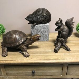 Squirrel Hedgehog Tortoise Bronze Sculptures 2 | Avant Garden Bronzes