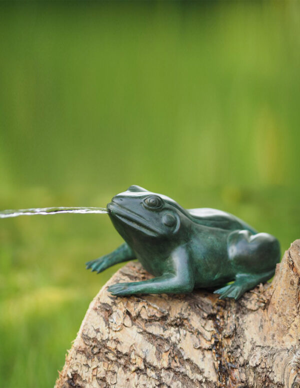 MI 58 Solid Bronze Frog Fountain Sculpture Head High 1 | Avant Garden Bronzes