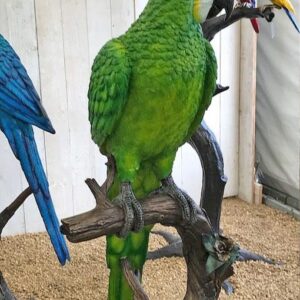 BI 15 Solid Bronze Green Macaw Parrot Sculpture 3 | Avant Garden Bronzes