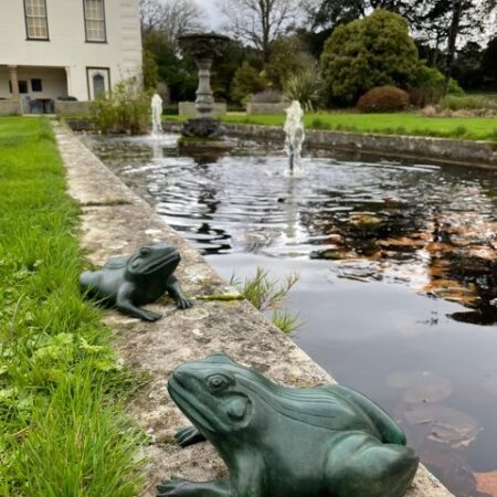 Bronze Frog Head High Fountain Sculpture Verdigris Water Feature MI 58 4 | Avant Garden Bronzes