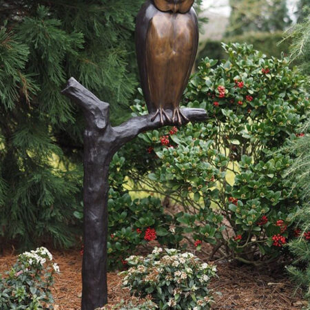 BI 57 Fine Cast Bronze Sculpture Long Eared Owl Smooth 1 | Avant Garden Bronzes