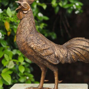 BI 62 Bronze Sculpture Cockerel Rooster Lifesize 1 | Avant Garden Bronzes