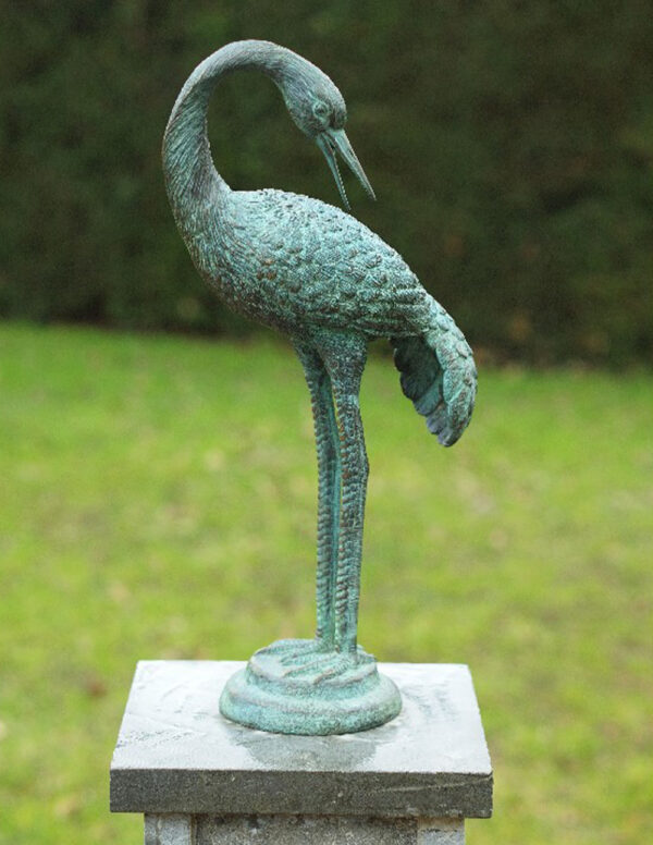 BI 76 Fine Cast Bronze Sculpture Heron 47x13x23cm | Avant Garden Bronzes