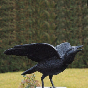 BI 55 Fine Cast Solid Bronze Sculpture Crow Wings Open 1 | Avant Garden Bronzes