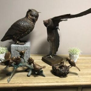 Bronze Owl & Mixed Sculptures of Birds 1 | Avant Garden Bronzes