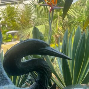 Bronze Verdigris Heron Wingspread Bird Sculpture 6 | Avant Garden Bronzes