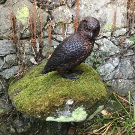 Bronze Owl Standing Sideways Sculpture Bird of Prey Art 2 | Avant Garden Bronzes