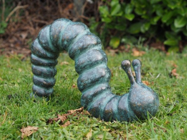Verdigris Caterpillar Garden Ornament Verdigris Bronze Sculpture 1 | Avant Garden Bronzes