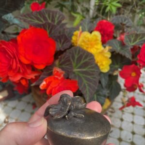 Cremation Urn Violet Flower Memorial Mini Bronze Ashes Keepsake MESU 31 5 | Avant Garden Bronzes
