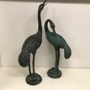 Crane Bird Pair Bronze Sculptures 4 | Avant Garden Bronzes