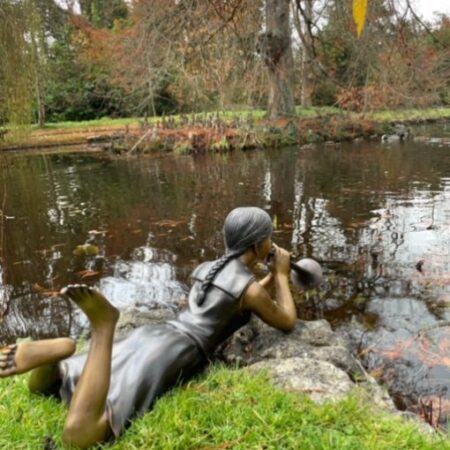 FIGI 61 Fine Cast Bronze Sculptures Fountain Girl w Trumpet 72cm 3 | Avant Garden Bronzes
