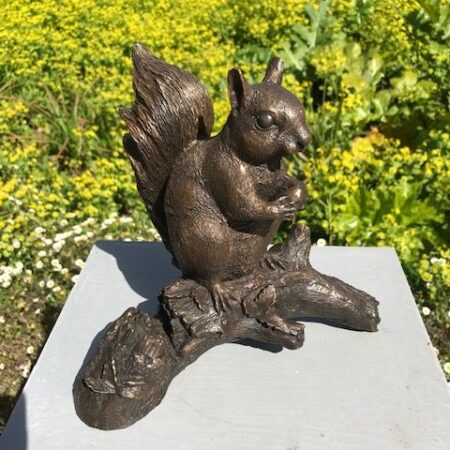 MI 36 Solid Bronze Squirrel Sculpture 2 | Avant Garden Bronzes