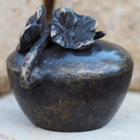 Violet Flower Urn for Ashes MESU 31 Cremation Urn Memorial Mini Solid Bronze Sculpture 2 | Avant Garden Bronzes