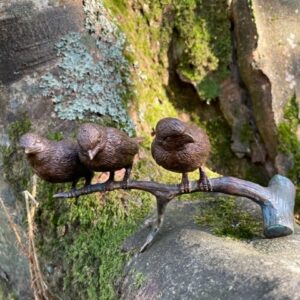 Birds on twig Bronze Sculpture 4 | Avant Garden Bronzes