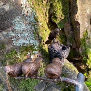 Birds on twig Bronze Sculpture 6 | Avant Garden Bronzes