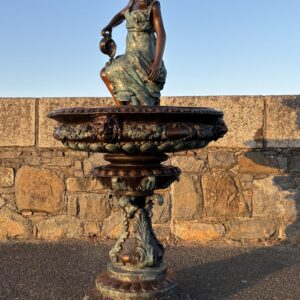 Large Classical Feminine Water Feature Bronze Fountain Lady Sculpture FO 66 photographed in golden evening light