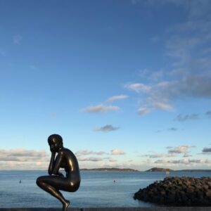 Solid Bronze Nude Woman Sculpture Contemplating 36cm FIWO 12 2 | Avant Garden Bronzes