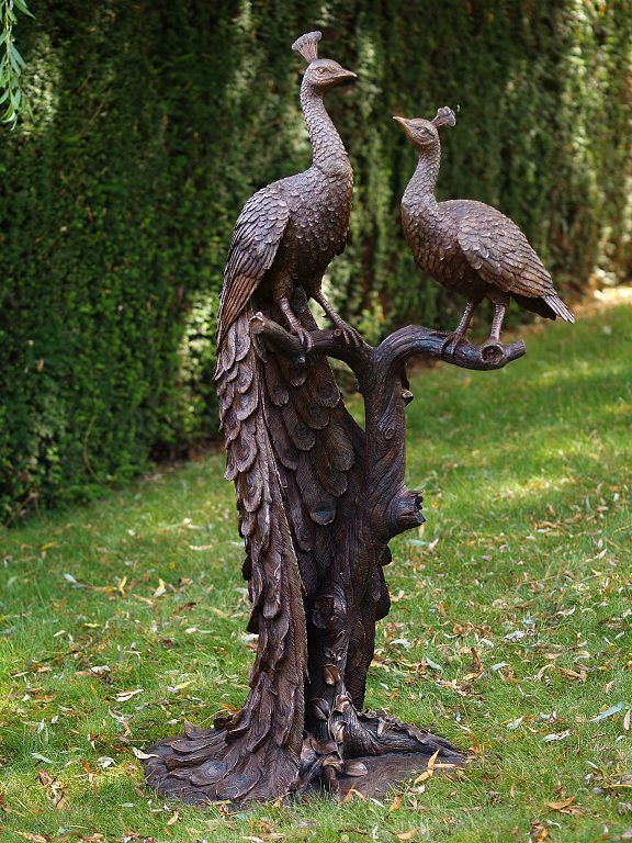 BI 17 Fine Cast Solid Bronze Sculpture Peacocks Tree Statue 1 | Avant Garden Bronzes