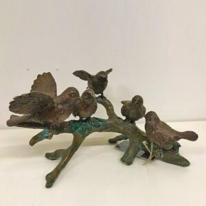 Bronze Sparrows Sculpture 5 Birds Perched BI 24 2 | Avant Garden Bronzes