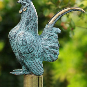 Bronze Rooster Farmyard Bird Cockerel Sculpture 27cm BI 26 2 | Avant Garden Bronzes