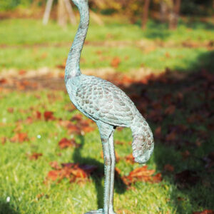 Bronze Heron 60cm Garden Bird Sculpture Verdigris BI 31 1 | Avant Garden Bronzes