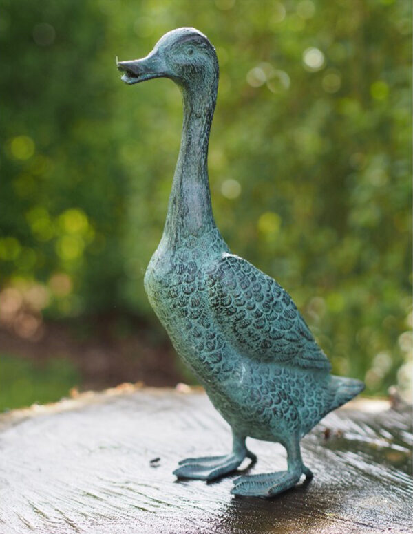 BI 49 Solid Bronze Indian Runner Duck Sculpture 35x10x25cm 1 | Avant Garden Bronzes