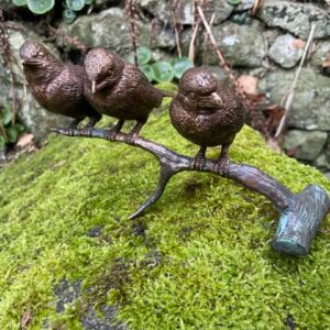 Birds on twig Bronze Sculpture 1 | Avant Garden Bronzes