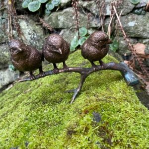 Birds on twig Bronze Sculpture 2 | Avant Garden Bronzes