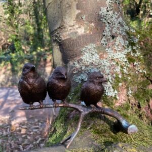 Birds on twig Bronze Sculpture 3 | Avant Garden Bronzes
