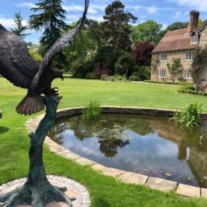 Bronze Bird Eagle Wingspread Sculpture Lifesize On Tree BI 53 11 | Avant Garden Bronzes