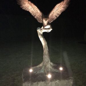 Bronze Bird Eagle Wingspread Sculpture Lifesize On Tree BI 53 5 | Avant Garden Bronzes