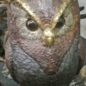 Bronze Bird Owl 114cm Perched on Log Sculpture BI 12 9 | Avant Garden Bronzes