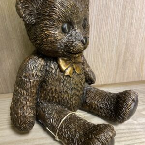 Bronze Teddy Bear Sculpture with Bow Tie MI 56 2 | Avant Garden Bronzes