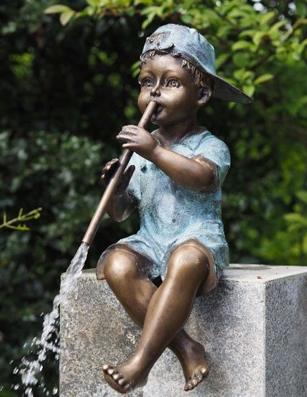 FIBO 7 Fine Cast Solid Bronze Sculpture Boy sitting playing Flute 4 | Avant Garden Bronzes