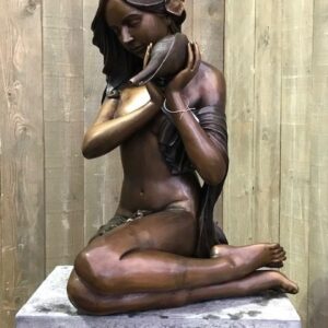 Bronze Woman Fountain Dion Garden Water Feature Shell Sculpture FO 49 4 | Avant Garden Bronzes
