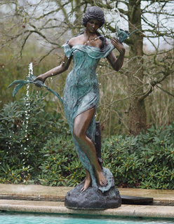 FO 50 Fine Cast Solid Bronze Fountain Sculpture Woman Flowers 1 | Avant Garden Bronzes