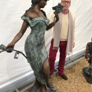 FO 50 Fine Cast Solid Bronze Fountain Sculpture Woman Flowers 5 | Avant Garden Bronzes