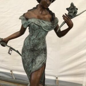 FO 50 Fine Cast Solid Bronze Fountain Sculpture Woman Flowers 6 | Avant Garden Bronzes