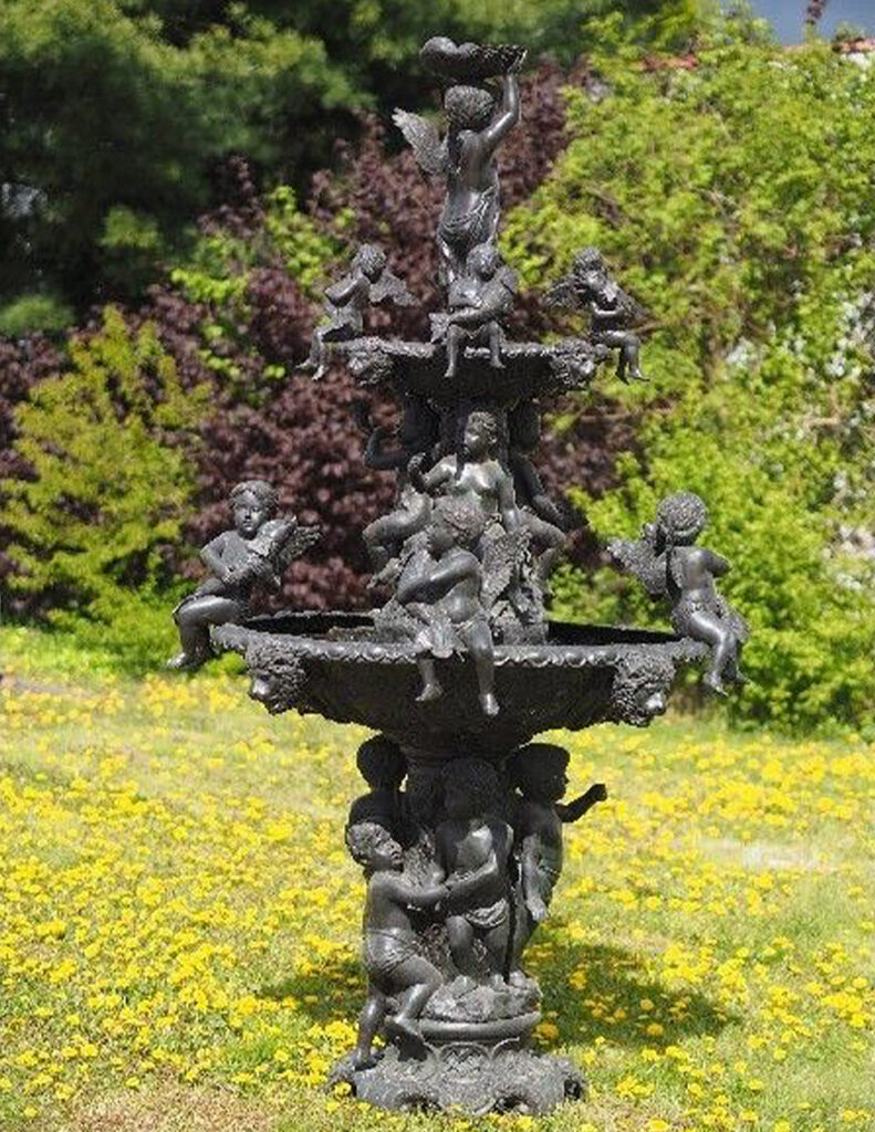 Solid Bronze Angel Fountain Art Sculpture Avant Garden Bronzes