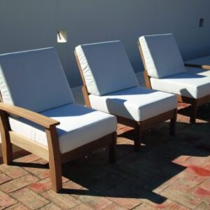 Haven Modular Centre Deep Seating Lounge Chair Solid Teak Waterproof Cushions