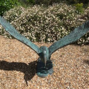 Heron Wingspread Solid Bronze Sculpture 4 | Avant Garden Bronzes