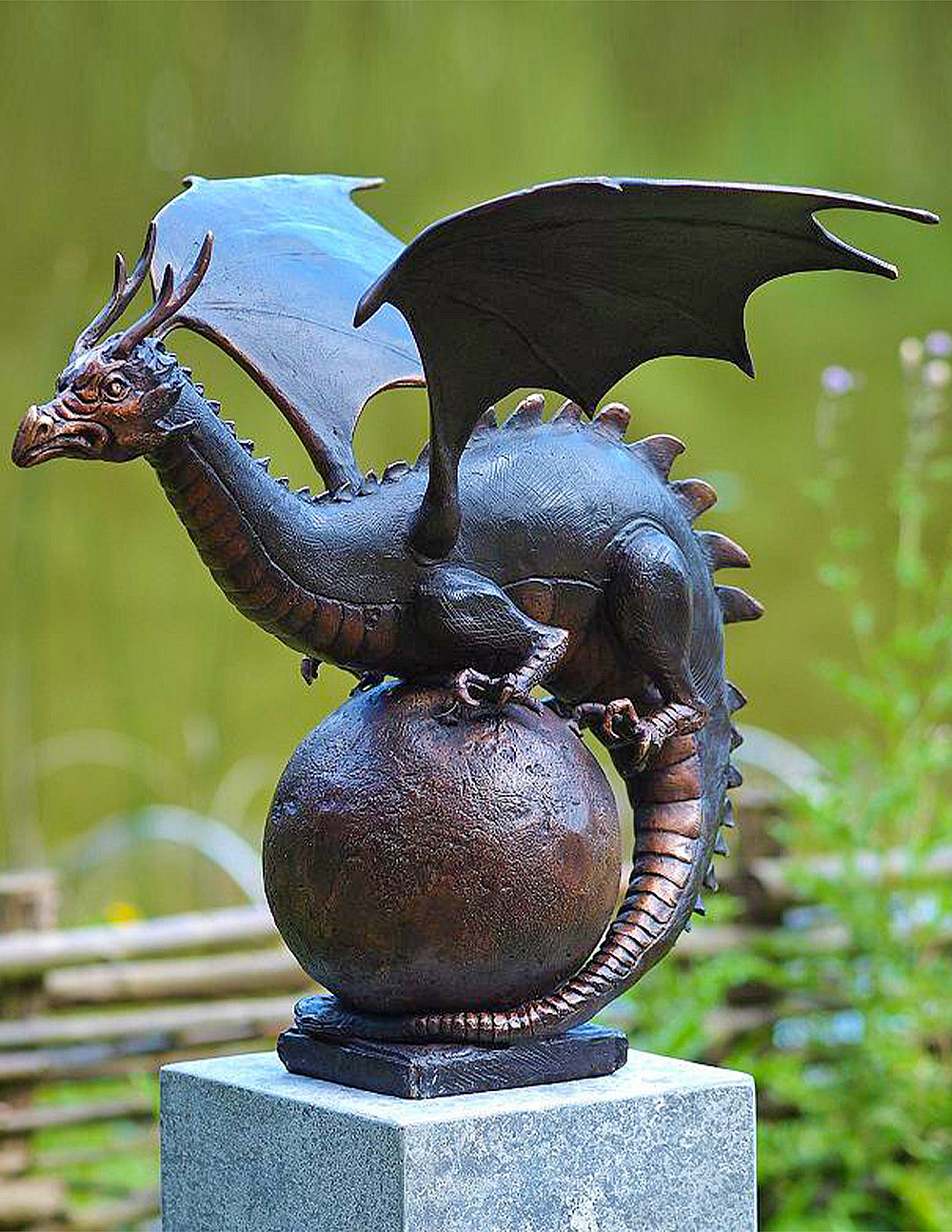 MI 7 Bronze Dragon Fountain Finial Sculpture Garden Ornament 1 | Avant Garden Bronzes