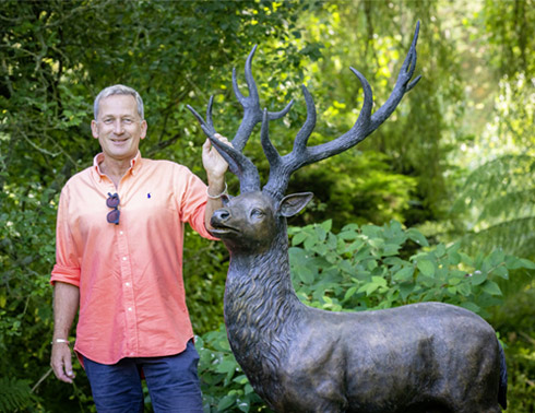 Bronze Royal Stag Wild Deer Standing Lifesize 6' WI 4 6 | Avant Garden Bronzes