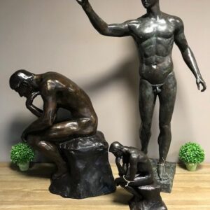 Solid Bronze Rodins The Thinker Medium & Small and male nude 1 | Avant Garden Bronzes