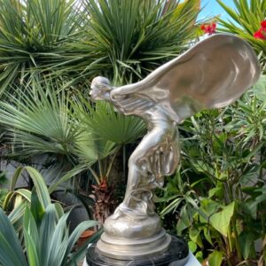 Silver Lady Bronze Spirit Of Ecstasy Sculpture Deluxe Icon 75cm Marble Base MO 52 1 | Avant Garden Bronzes
