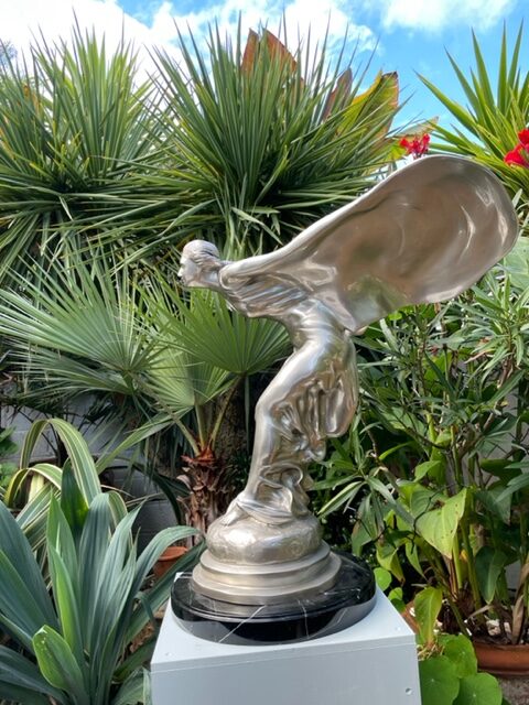 Silver Lady Bronze Spirit Of Ecstasy Sculpture Deluxe Icon 75cm Marble Base MO 52 1 | Avant Garden Bronzes