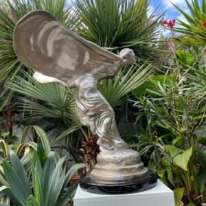 Silver Lady Bronze Spirit Of Ecstasy Sculpture Deluxe Icon 75cm Marble Base MO 52 2 | Avant Garden Bronzes