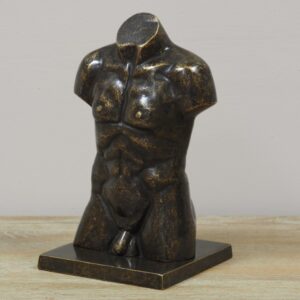 Modern Masculine Bust 25cm Solid Bronze Sculpture 1 | Avant Garden Bronzes