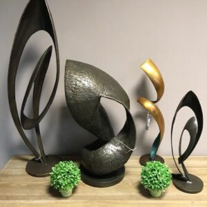 The Modern Wave, Ribbon, Spirit Of Love Large & Small Bronze Sculptures 4 | Avant Garden Bronzes
